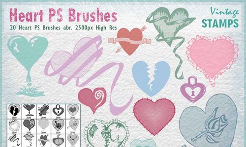 Heart Brushes for Photoshop