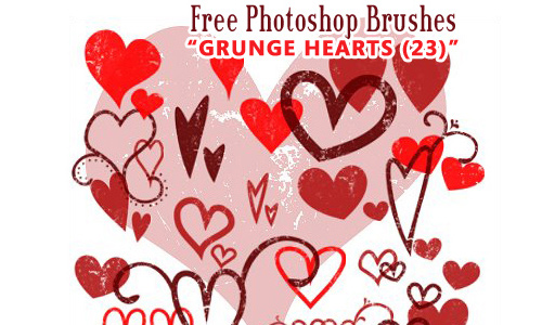 Grunge Heart Brushes Photoshop