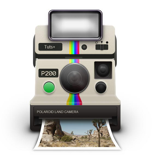 How To Draw a Vintage Polaroid Camera Icon