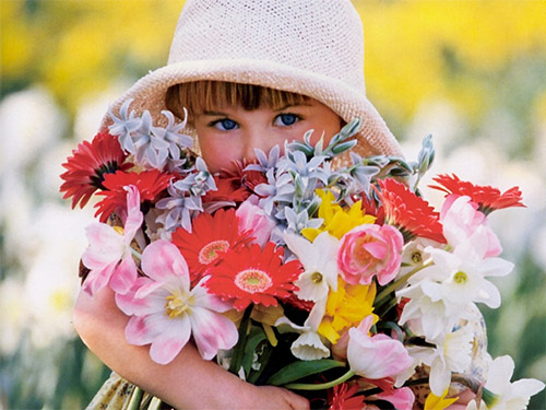child flowers wallpapers