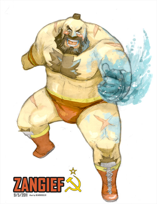 zangief (street fighter and 1 more) drawn by nesskain