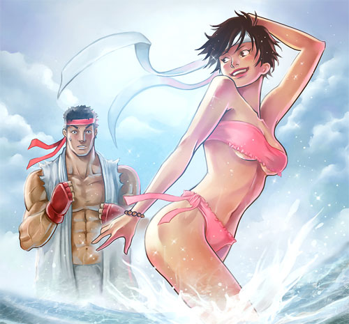 Sakura and Ryu - Beach time!
