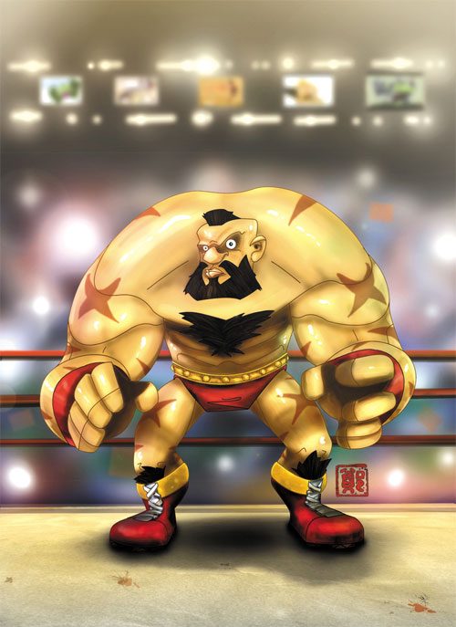 zangief (street fighter and 1 more) drawn by nesskain