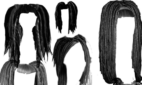 Dreadlock hair photoshop brushes