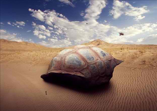How to Create a Sci-Fi Giant Tortoise Shelter Photo-Manipulation