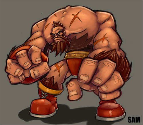 zangief (street fighter and 1 more) drawn by nesskain