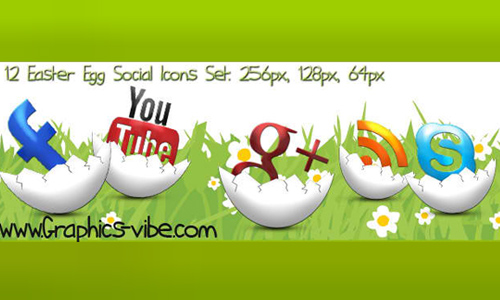 Easter Egg Social Icons Set