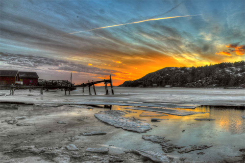 Sunset and pier