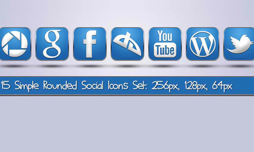 Simple Rounded Social Icons