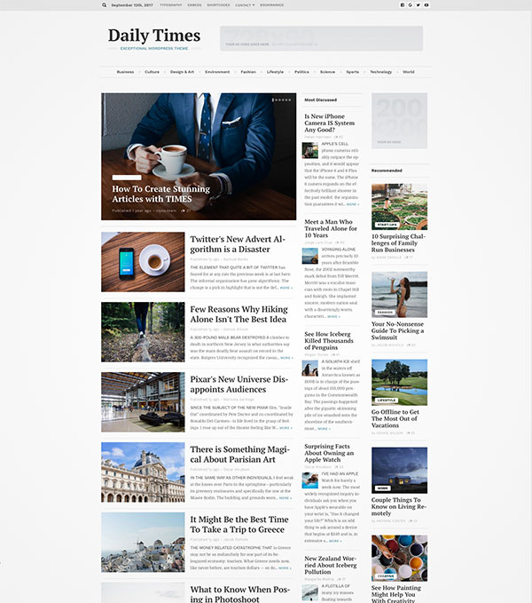 newspaper magazine theme