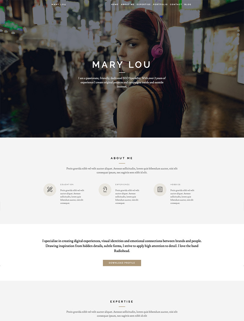 creative portfolio theme