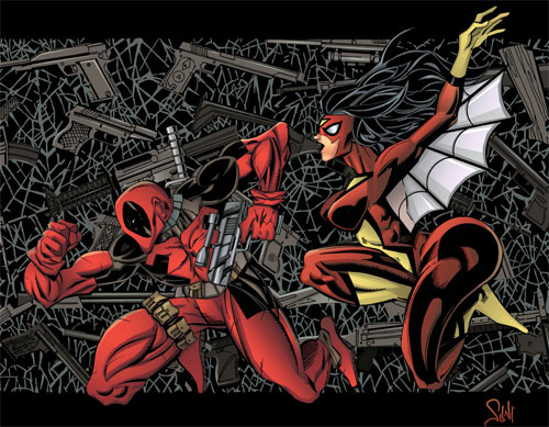 deadpool and spiderwoman