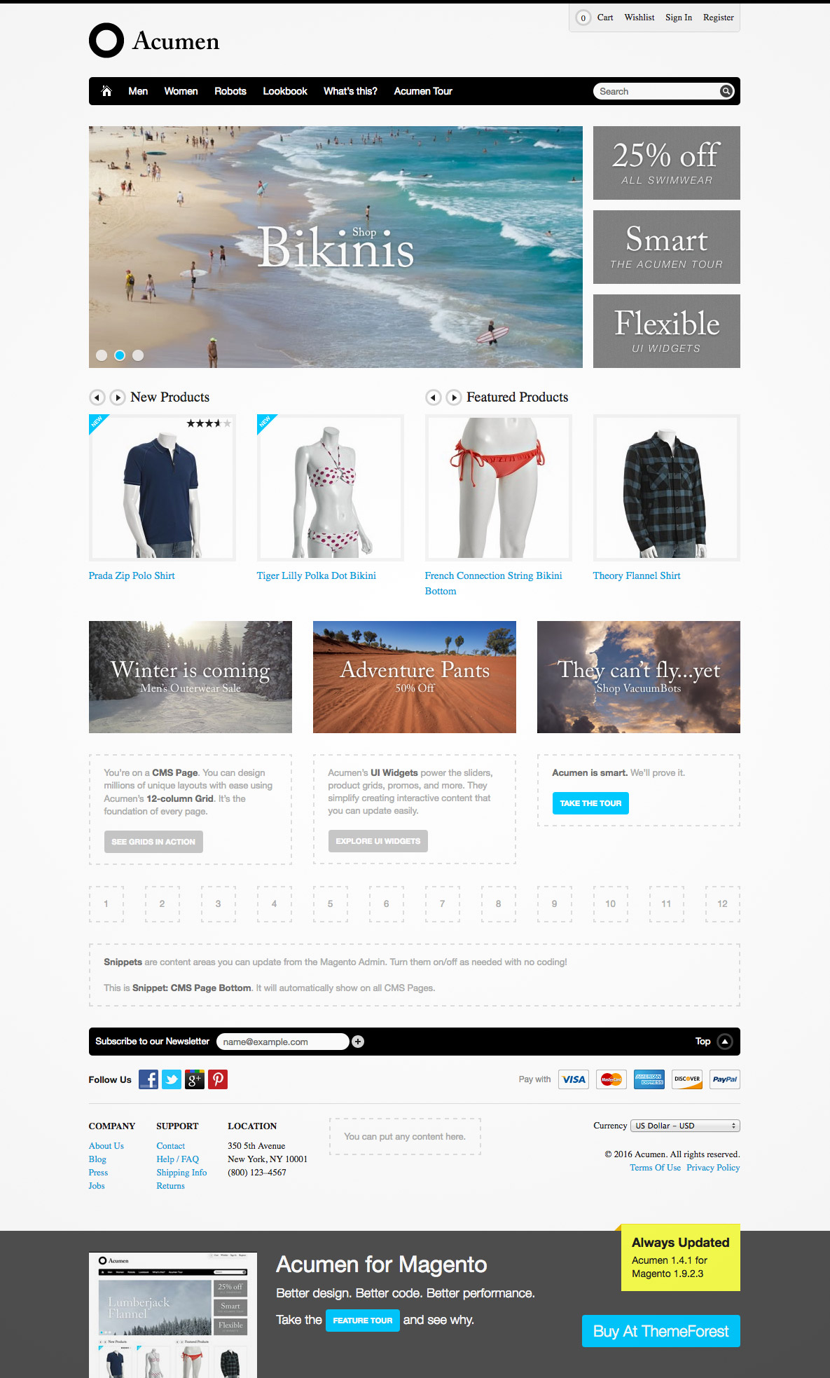 extensible magento theme