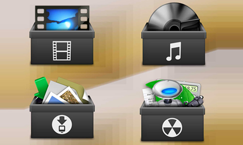 Box Stack Icons Set