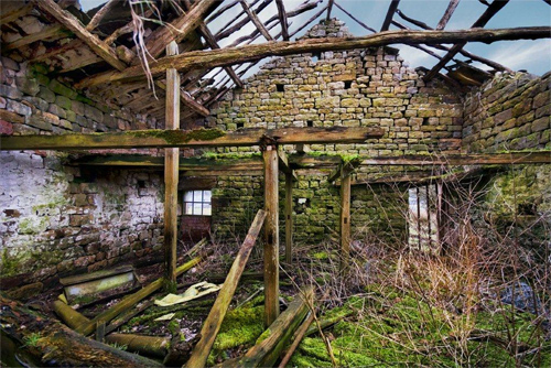 Inside the old barn