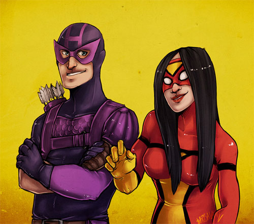 hawkeye and spiderwoman