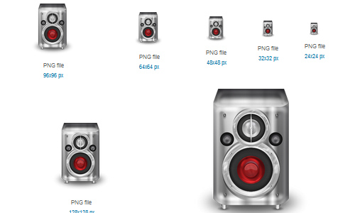 Metal Red Speaker Icon