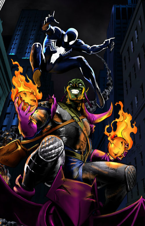 Black Spider and Green Goblin