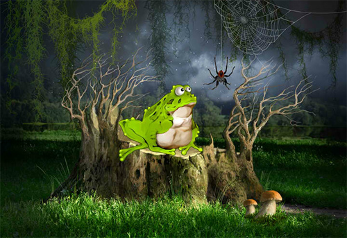 Create cartoon illustration from the photo manipulation with Photoshop tools