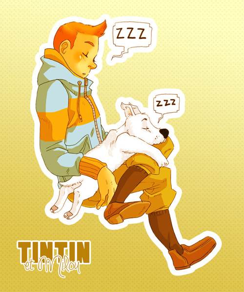 tintin et milou sleepy