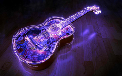 Guitar full of electricity Wallpaper