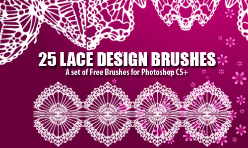 25 Dainty Lace Design Photoshop Brushes