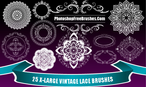 25 Vintage Lace Photoshop Brushes Part 2