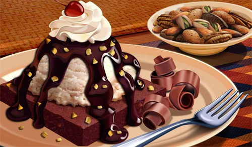 Pistachio and chocolate cake