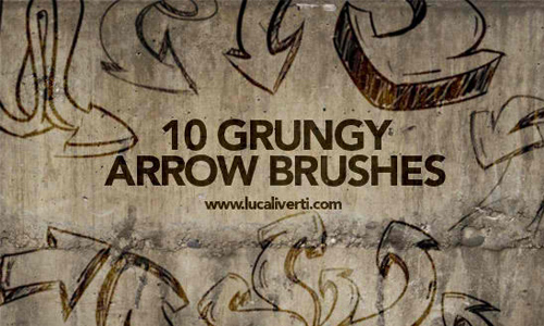 Grungy arrow brushes set