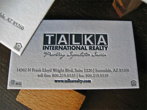 Talka Realty Letterpress Cards