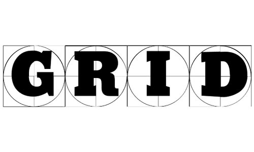 grid concrete font