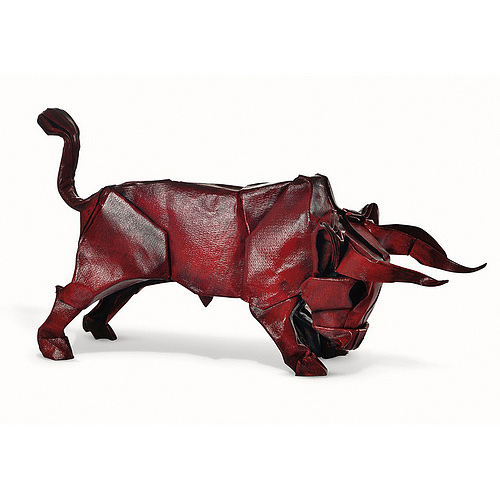 Red bull origami artwork paper design