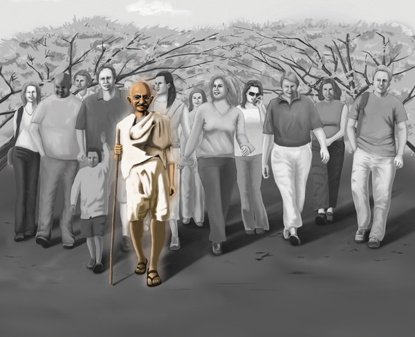 gandhi artwork picture illustration painting