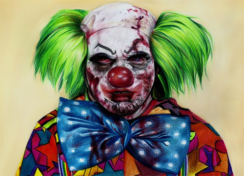 Clown zombie halloween artwork illustration