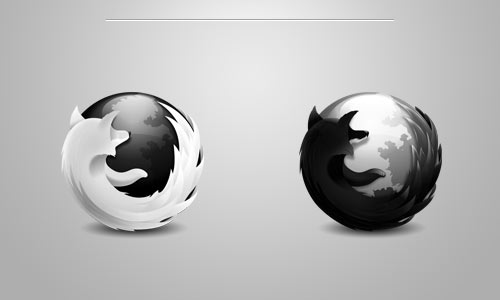 Black and White Firefox Icons