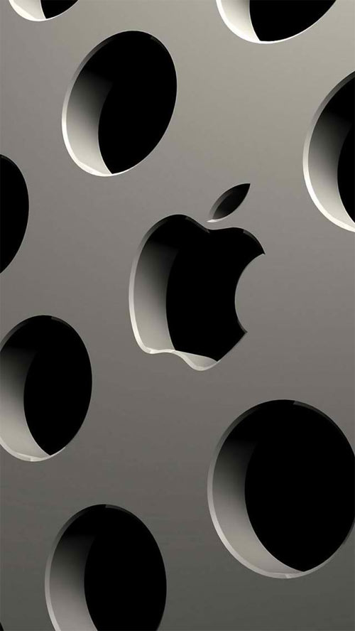 iPhone 5 Wallpaper Metal Apple Logo 05