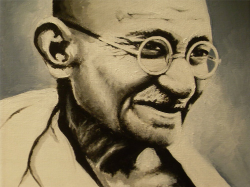 Gandhi acrylic canvas artwork picture illustration