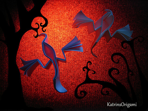 Ghost holloween origami artwork paper design