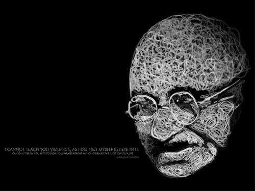 gandhi artwork picture illustration quote typography