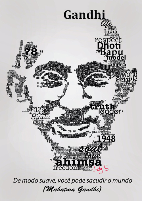 gandhi artwork picture illustration typography