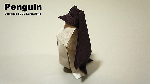 Penguin bird animal origami artwork paper design