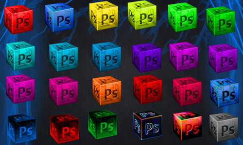 Photoshop Cube Dock Icons