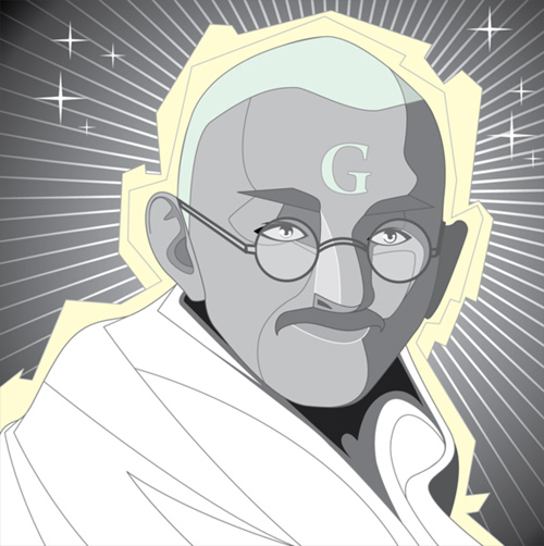 gandhi artwork picture illustration vector