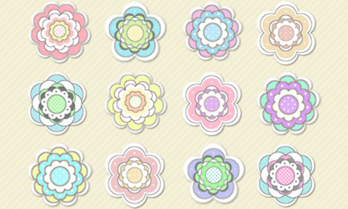 Kitschy Flower Stickers Icons