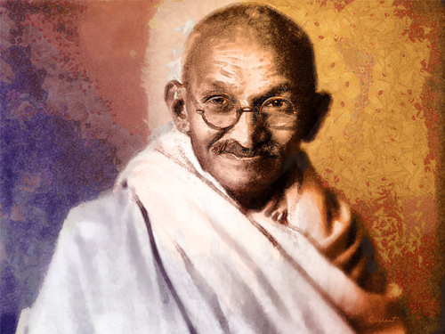 gandhi artwork picture illustration portrait