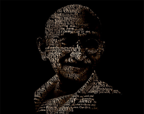 Mahatma Gandhi Typography artwork picture illustration 