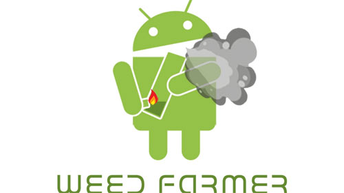 Android Smoking a Bong on Whit wallpapers