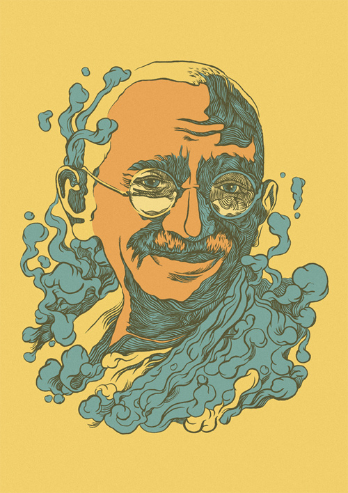 gandhi artwork picture illustration graphic design