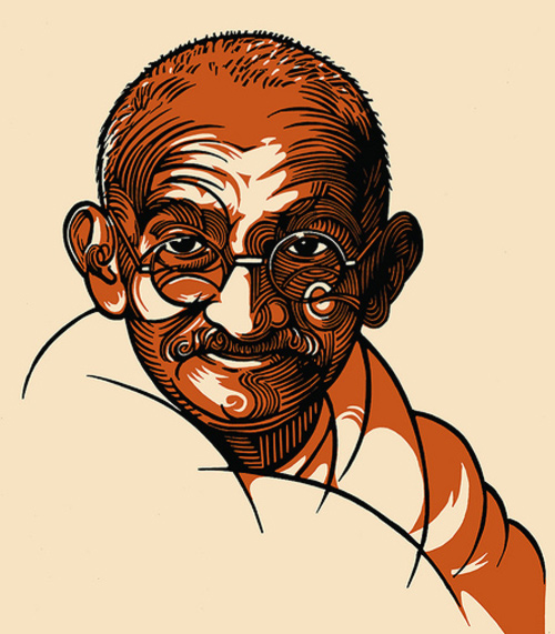 gandhi artwork picture illustration book cover