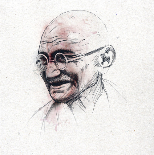 gandhi artwork picture illustration